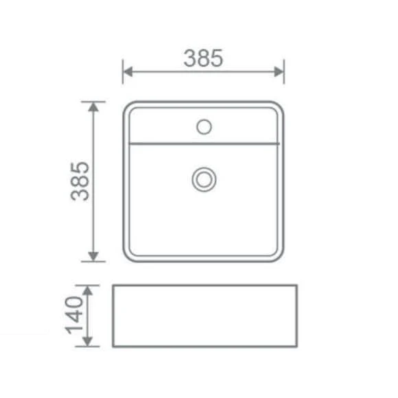 Oceana Emma Square Basin 385mm - Image 3