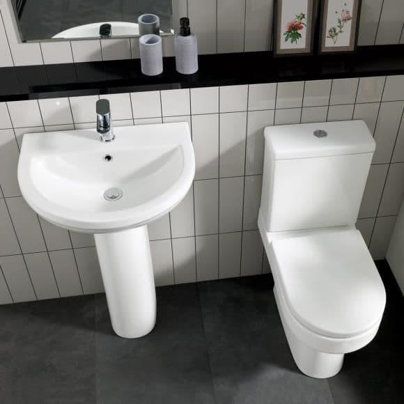 Oceana Harlech 550x445mm Basin & Pedestal (1 Tap Hole) - Image 3