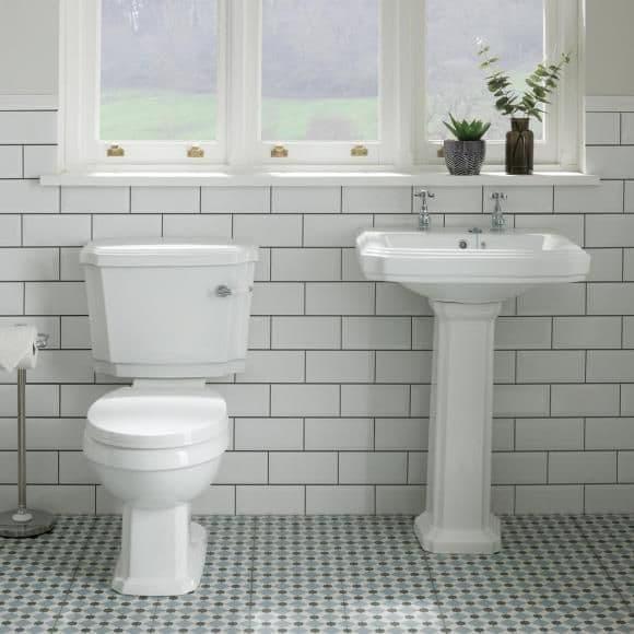 Oceana Oxford 570x465mm Basin & Pedestal (2Tap Hole) - Image 3